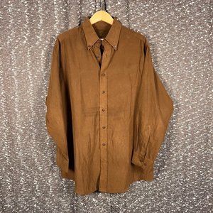 Duck Head Faux Leather Button Up‎ Shirt